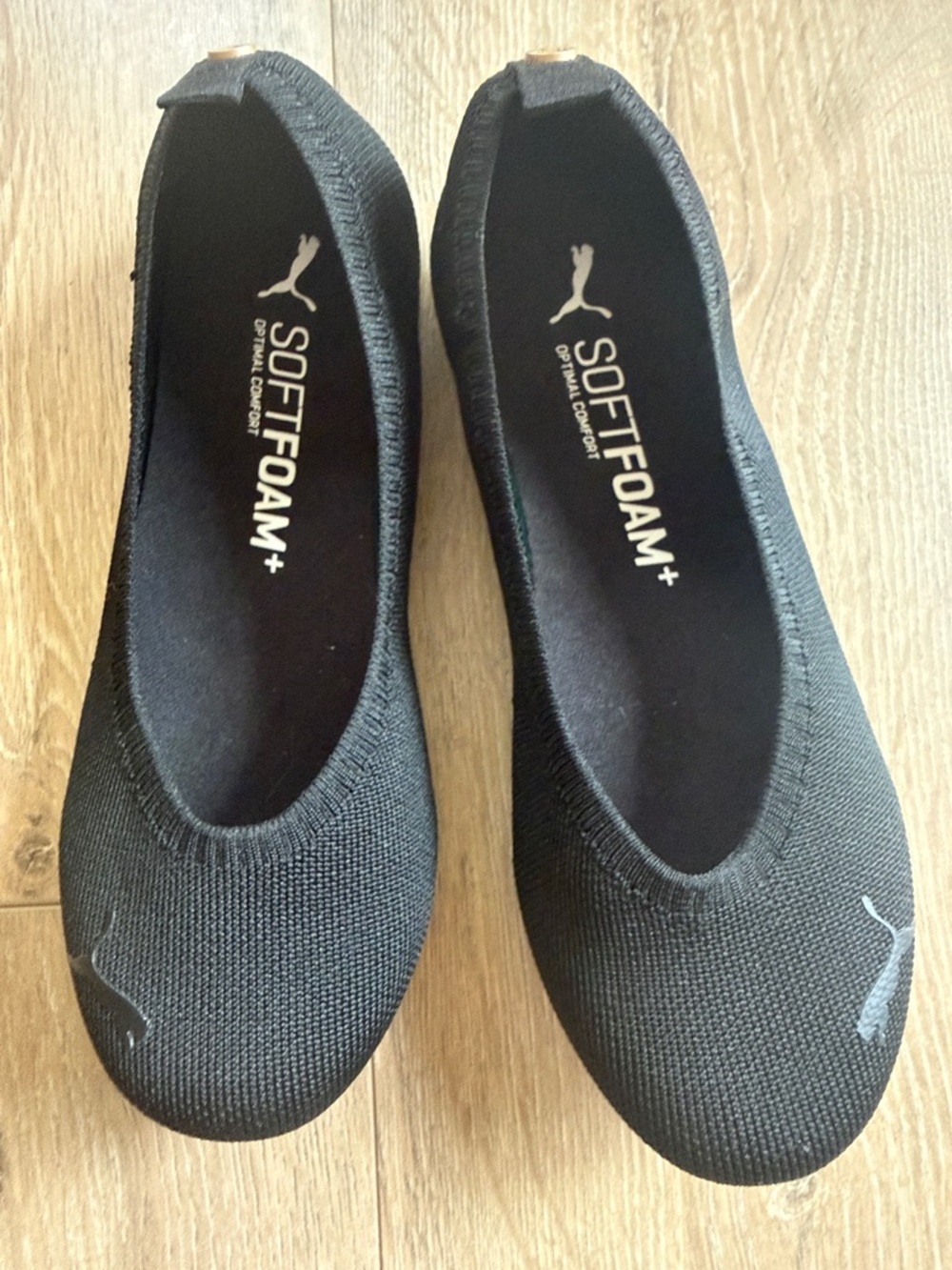 Puma Black Knit SoftFoam+ Slip-On Flats